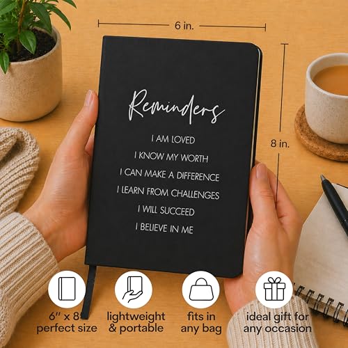 Eccolo Lined Journal Notebook, Flexi-Cover, Reminders, 256 Ruled Pages, Medium 5.75-x-8.25 inches
