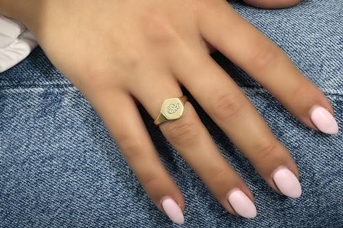 Clouds Zen Ring - 14k Gold Cloud Jewelry - Hexagon Design - Meditation Piece