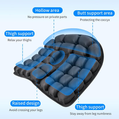 Starlo Sondour Travel Seat Cushion, Airplane Cushion Long Flight, Portable Airline Cushion with Air Pump, Wheelchair Cushion;Pressure Relief Inflatable Seat Cushion (Round Black) - color: Round Black