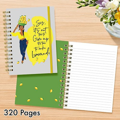 Designer Greetings, Designer Papers Flex Cover Journal with Elastic Band, Sis, Make Lemonade Design - 320 Pages (6” x 8.25”) - Back-to-School Supplies, Creative Writing, Personal Notes - style: Sis, Make Lemonade