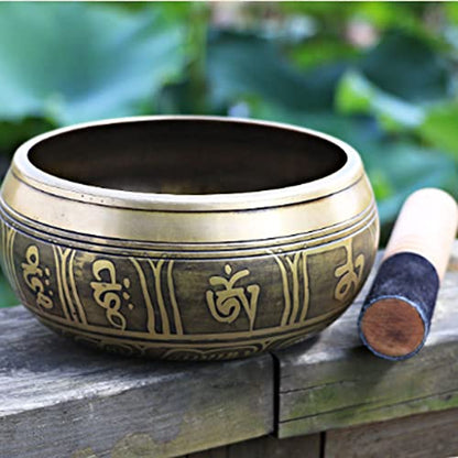 Copper Bowl Tibetan Singing Bowl Meditation Singing Bowl Tibetan Bowl Sound Therapy Bowl Buddha Sound Bowl Copper Chime Zen Ornament Bowl,12.5CM - size: 12.5CM