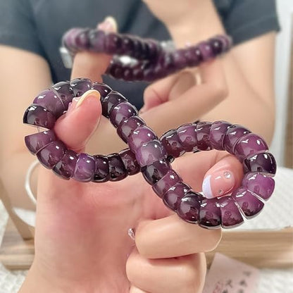 Natural Bodhi Seed Bracelets Anxiety Fidget Bracelets Anxiety Relief Items Protection Healing Stretch Bodhi Fidget Bracelet for Women Men - color: A1:Deep purple