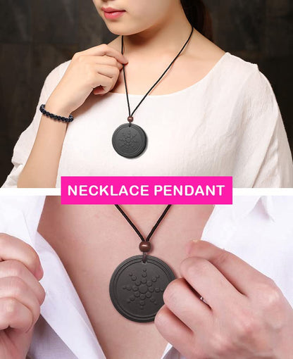 Necklace Pendant & Lava Rock Bracelet, for Women/Men (Set) - color: Lava Rock SET