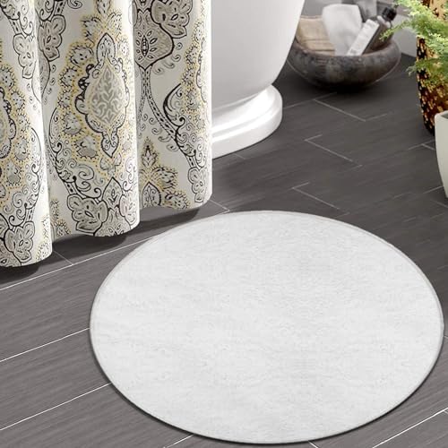 Modern Round Area Rug, Non-Slip Machine Washable Kitchen Office Circle Rug, Room Sofa Yoga Soft Round Carpet Compatible with White 60inch(150cm) - color: Color72, size: 60inch(150cm)