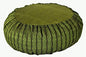 Meditation Cushion Zafu Pillow Buckwheat Fill - Global Weave and Ikat Fabric Diamond Green - color: Diamond Green