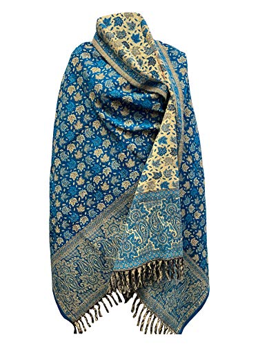 LUXURY HANDMADE LEAF PRINTSKY BLUE COLOUR Yak Wool Shawl OVERSIZED MEDITATION Blanket stole unisex Travel Wrap STUDY BLANKET