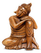 G6 Collection 8" Wooden Serene Sleeping Buddha Statue Hand Carved Sculpture Handmade Figurine Decorative Home Decor Accent Handcrafted Art Traditional Modern Decoration (Small) - size: Small