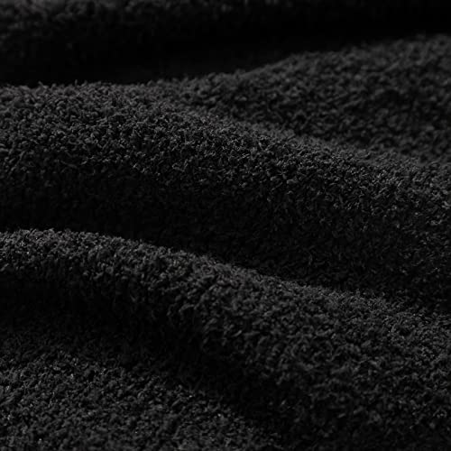 bearberry Super Soft Fluffy Throw Blanket Lightweight Cozy Warm Bed Blankets for Couch Bed Sofa All Season (Black, 60”x80”) - color: Black, size: Twin(60″x80″)