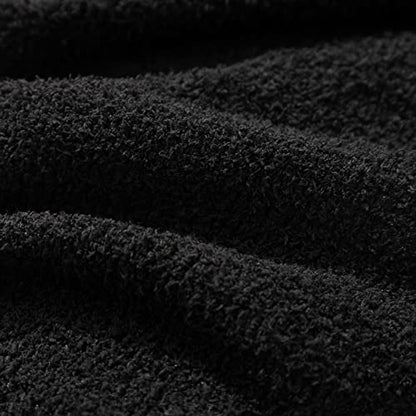 bearberry Super Soft Fluffy Throw Blanket Lightweight Cozy Warm Bed Blankets for Couch Bed Sofa All Season (Black, 60”x80”) - color: Black, size: Twin(60″x80″)