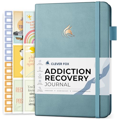 Clever Fox Addiction Recovery Journal – Addiction Treatment Planner & Workbook – Daily Sobriety Journal for Recovery Progress, A5 (Blue Surf) - color: Blue Surf, size: A5 (5.8'' x 8.3'')