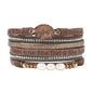 Artilady Leather Wrap Bracelets for Women - Pearl Bracelets Handmade Clasp Bangle Bracelet with Beads Jewelry Gift for Women and Mother - style: So She Did, Brown