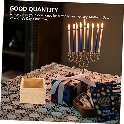 Tofficu 4pcs Diy Jewelry Storage Box Plano Storage Box Organizing Bins Earring Holder Solid Wood - size: 10X10X7CM