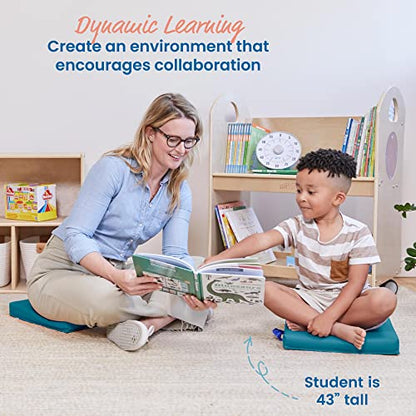 ECR4Kids SoftZone Floor Cushions, Square, Flexible Seating, Turquoise, 6-Piece - color: Turquoise