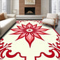 Flatwoven High Traffic Area Rug 5x7, Enchanted Lotus Blossom Meditation Yoga Healing Energy Throw, Non Slip, Stain Resistant, Washable Area Rugs for Living Room, Bedroom (Red, 5x7, Pad)