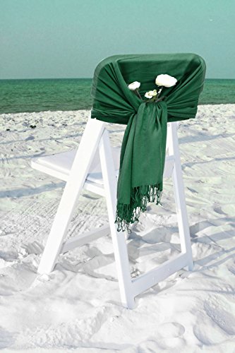 Sakkas Large Soft Silky Pashmina Shawl Wrap Scarf in Solid Colors - color: Emerald Green