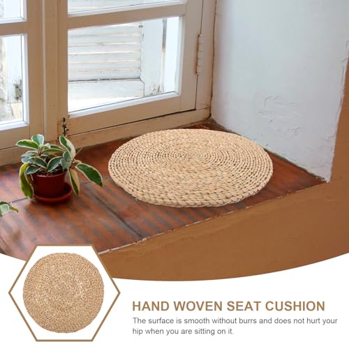 Woven Meditation Floor Pillow Cushion 40x40cm Natural Straw Mat Traditional Yoga Sitting Pad for Adults Zen Meditation and Tatami Seating Cushion