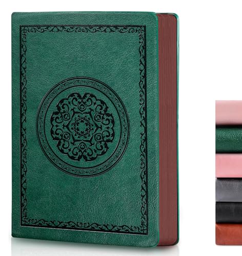 Fetinar 2026 Leather Vintage Journal Notebook,300 Pages,Leather Softcover Lined Journal Notebooks for Women Men,Notebook Journals for Writing Travel,Business,Office,5.7'' X 8.3'',Green - color: Green, style: Ruled-A5