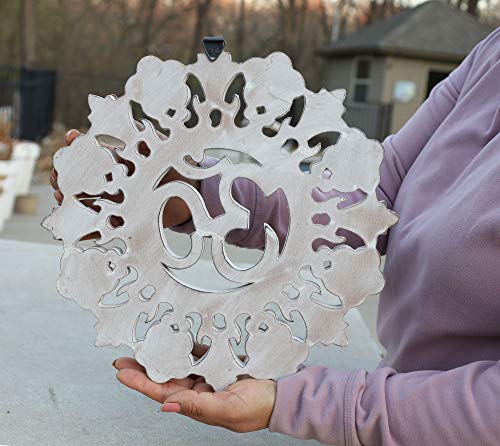 DharmaObjects Handcrafted Wooden Om Wall Decor Hanging Art - color: OM WHITE