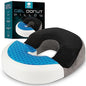 Gel Donut Pillow | Lifting Cushion | Donut Cushion for Tailbone Hemorrhoid Cushion Coccyx Sciatica Pregnancy Cushion (Grey/Black Velvet) - color: Grey/Black Velvet