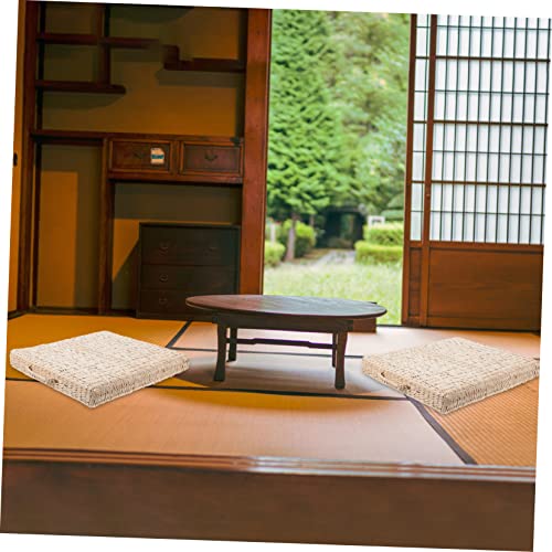 PRETYZOOM Yoga Meditating Mat Home Meditating Cushion Seating Ground Mat Straw Woven Seat Floor Pad Decorative Cushion