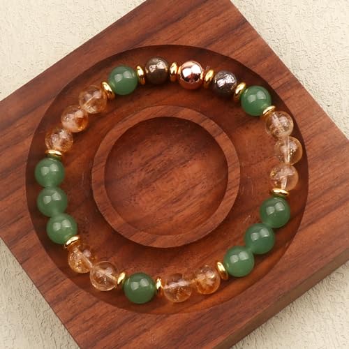 KSQS Healing Stone Bead Bracelet for Women, Natural Gemstones Balance Protection Bracelet, Spiritual Crystal Beads Bracelet Anxiety Relief with Meaning Card - style: Success