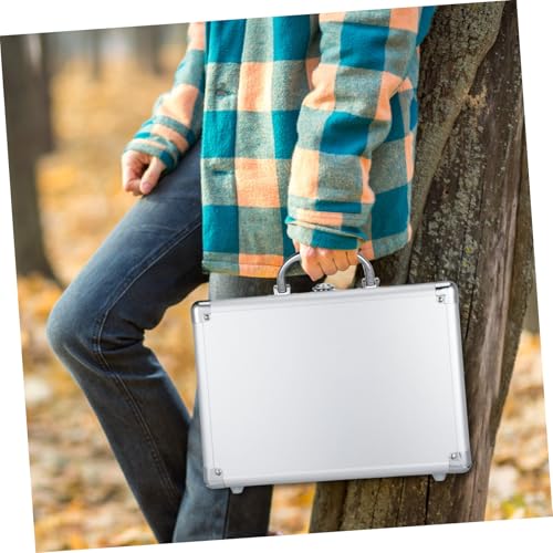 Angoily Aluminum Alloy Multi-Functional Briefcase Waterproof Tool Storage Case Removable Dividers Portable Aluminum Carrying Case for Tools Makeup and Instruments