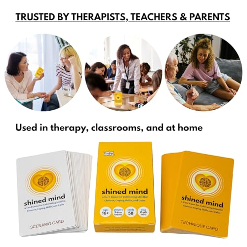 Shined Mind: A Mindfulness Card Game for Anxiety Relief, Coping Skills, Emotional Regulation & Calm – Great for Teens, Adults, Therapists, Teachers