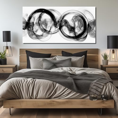 Black and White Abstract Wall Art for Office Modern Art Wall Decor for Living Room Large Wall Pictures for Bedroom 29 x 58 Inch - size: 58"L x 29"W
