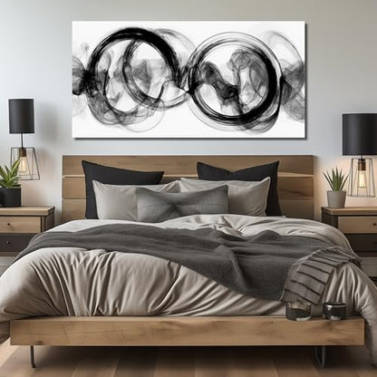Black and White Abstract Wall Art for Office Modern Art Wall Decor for Living Room Large Wall Pictures for Bedroom 29 x 58 Inch - size: 58"L x 29"W