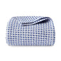 Lightweight Cotton Waffle Throw Blanket, Modern Two-Tone Check Pattern, Soft & Breathable for Bed, Couch, Sofa, All Seasons –Navy Blue/White, 50"x60" - color: Navy/White, size: Throw