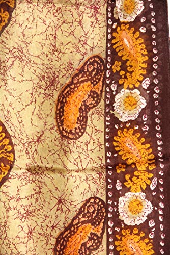 Unisex, Large Silk Scarf Wrap Meditation Soft Printed Boho Bohemian Yoga Long Scarf Indian Ethnic Lightweight Bandana 4883