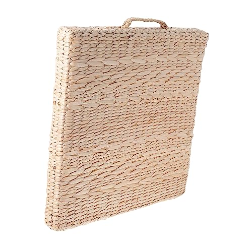 1pc Hand-woven Straw Meditation Mat Square Cushion for Yoga Zen Practices Smooth Surface for Comfort for Home Outdoor Use