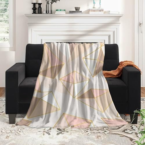 Generic Fuzzy Plush Flannel Blanket, 50"x40", Pink, Geometric Pattern, Heavy Weight, Throw Blanket, Perfect for Reading, Napping, Camping, Travel - color: Pattern (127), size: 50"x40"