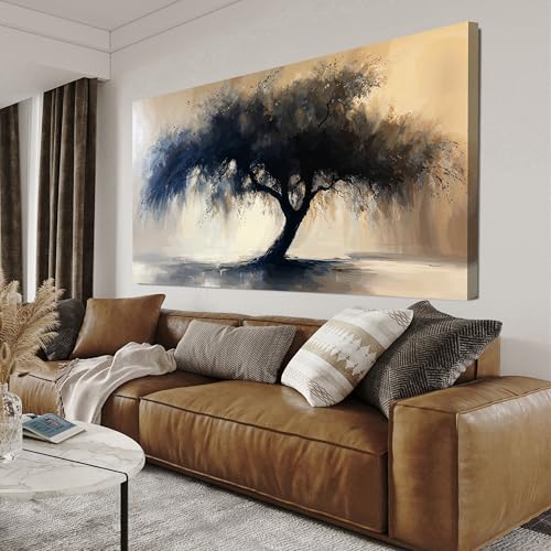 Canvas Wall Art Decor Large Modern Abstract Art Wall For Living Room Black Tree Of Life Wall Art Black Abstract Minimalist Wall Art Canvas Prints Art Work For Home Kitchen Office Wall Decor 29" X 58" - color: QLS-01M, size: 58"L x 29"W