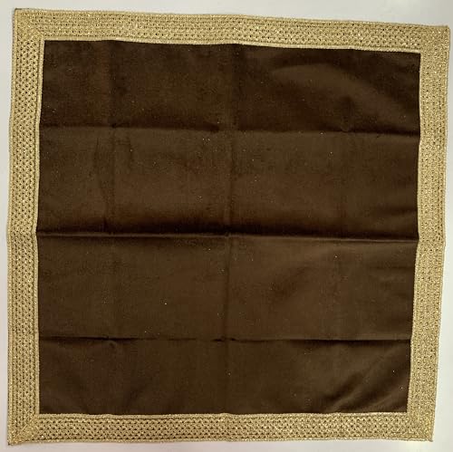 SMMS Spiritual Velvet Table Cloth Altar Tarot Spread (Brown, Small- 46cm*46cm/ 18inch*18inch) - color: Brown, size: Small- 46cm*46cm/ 18inch*18inch