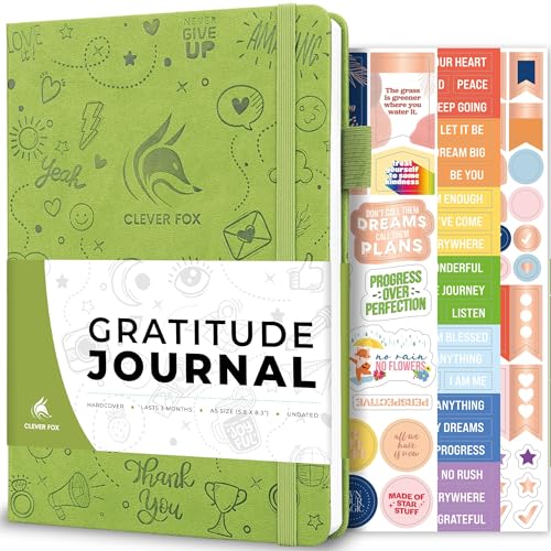 Clever Fox Gratitude Journal – Happiness, Positivity & Affirmation Daily Journal – Inspirational Daily Notebook – 3 Months, A5 (Spring Green) - color: Spring Green, size: A5 (5.8″ x 8.3″)