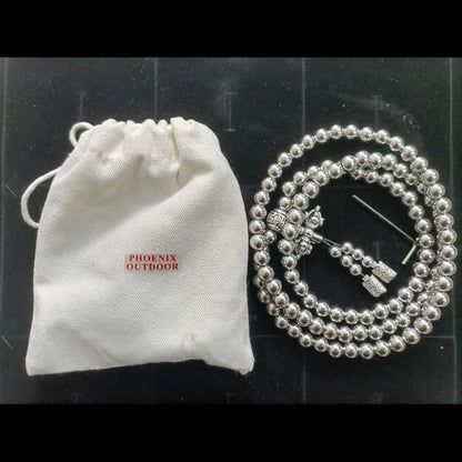108 Destiny Nepal Prayer Full Metal Buddism Bead Mala Necklace (full stainless steel)