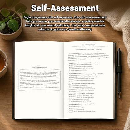 Guided Anxiety Journal for Women & Men – Cognitive Behavioral Therapy (CBT) Journal with Mindfulness Prompts, Anti-Anxiety Techniques, Overthinking & Brain Dump Journals – A Thoughtful Gift for Mental Health & Wellness - color: Black
