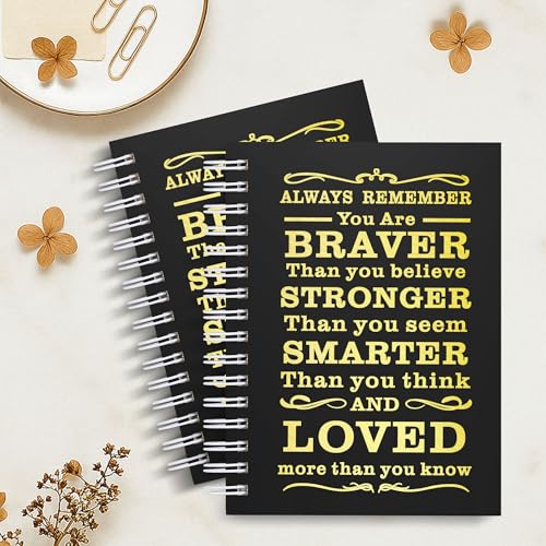 3Pcs A6 Spiral Notebook,Inspirational Journal,Motivational Journal for Women Men,Spiral Journal Notebook College Ruled Daily Diary for School,Travel,Business,Work (3Pcs-A6 Always Black) - color: 3pcs-a6 Always Black