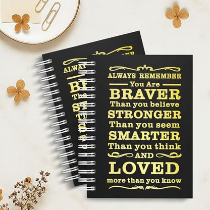 3Pcs A6 Spiral Notebook,Inspirational Journal,Motivational Journal for Women Men,Spiral Journal Notebook College Ruled Daily Diary for School,Travel,Business,Work (3Pcs-A6 Always Black) - color: 3pcs-a6 Always Black