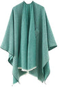 Women's Shawls Wrap Poncho Soft Capes Open Front Cardigan Large Blanket Wraps Shawl Knitted Cloak Cardigan Warm - color: New-green