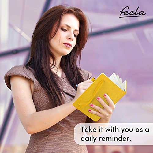 feela 24 Pack Journal Notebook for Work, Business Notebook Bulk Hardcover Lined Writing Journal with Pen Holder for Men Women Note Taking, with 24 Black Pens, 120 GSM, 5.1”x8.3”, A5, Yellow - color: 24 Pack yellow