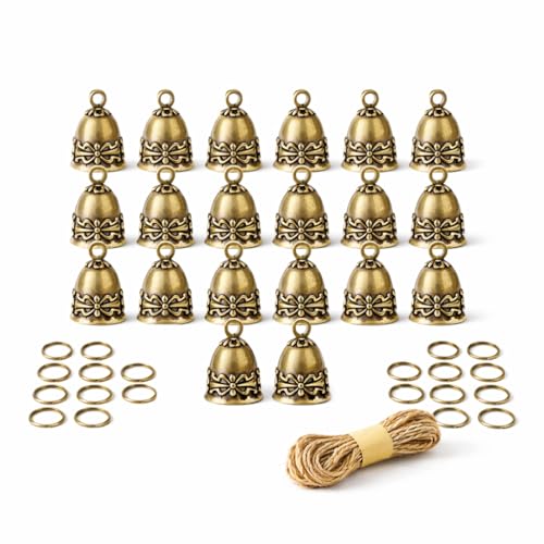 20pcs Brass Bells Handmade Small Bells for Crafts, Wind Chimes for Home, Door Bells or Decoration Bells for Wedding Decorations, Christmas Decorations