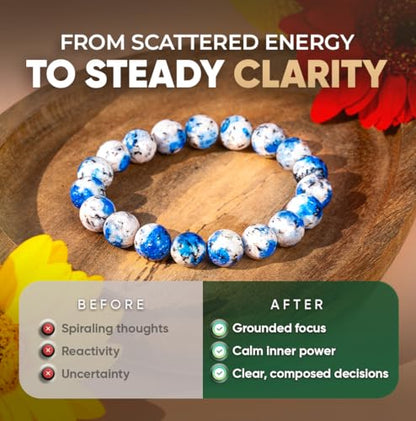 Spiritual Bracelets for Women & Men, Healing Crystal Bracelet with Natural Stones for Meditation, Chakra Alignment & Inner Transformation - style: Rare K2 Stone Bracelet of Spiritual Adventure