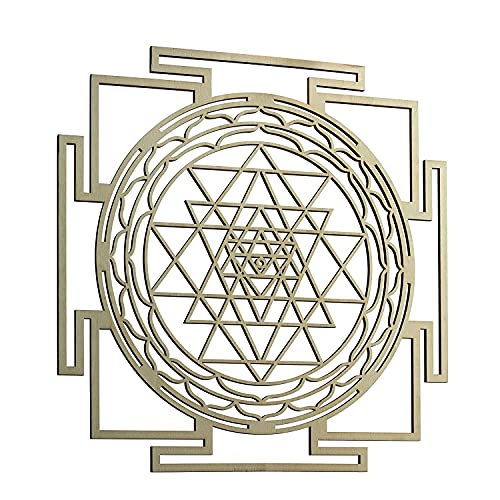 ZenVizion 13.5" Sri Yantra Wall Decor Mandala, Sacred Geometry Wall Art Yoga Decor, Grystal Grid, Wooden Art Symbol, Meditation Decor, Spiritual Decor