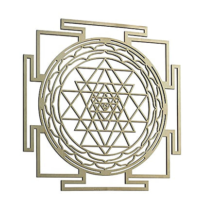 ZenVizion 13.5" Sri Yantra Wall Decor Mandala, Sacred Geometry Wall Art Yoga Decor, Grystal Grid, Wooden Art Symbol, Meditation Decor, Spiritual Decor