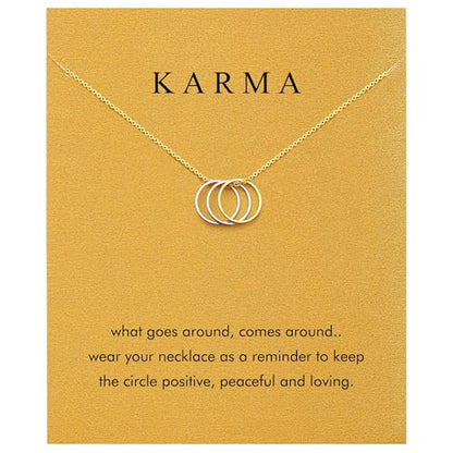 Golden Necklace for Women Virgin Mary Angel Butterfly Necklace Sister New Mom Friendship Necklace Birthday Christmas Gift - style: Three Circle