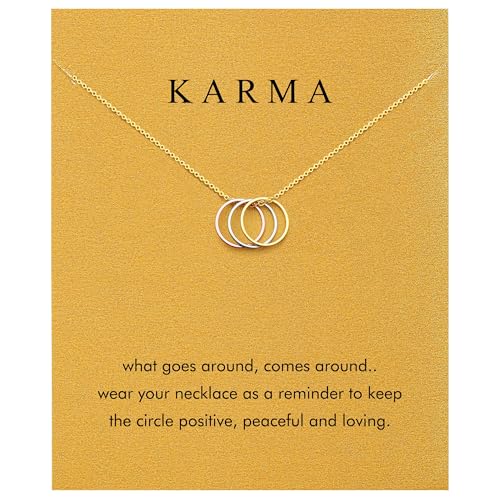 Golden Necklace for Women Virgin Mary Angel Butterfly Necklace Sister New Mom Friendship Necklace Birthday Christmas Gift - style: Three Circle