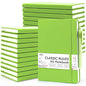 feela 24 Pack Journal Notebook Bulk for Work, Business Notebook Hardcover Lined Writing Journal with Pen Holder for Men Women Note Taking, with 24 Black Pens, 120 GSM, 5.1”x8.3”, A5, Green - color: 24 Green