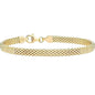 Hypoallergenic 18K Gold Plated 925 Silver 5mm Mesh Bracelet, Women Classic Stackable Minimalist Gift - color: Length 8 Inches
